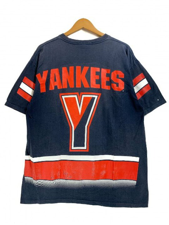 楽天市場】USA製 94年 NEWYORK YANKEES Logo S/S Tee 紺 L 90s 