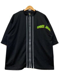 USA製 96年 SPACE JAM Zip Up S/S Shirt 黒 XL 90s スペースジャム 半袖 シューティングシャツ ユニフォーム ジャージ ジョーダン JORDAN 映画 1996 【中古】