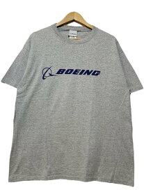 00s BOEING Logo S/S Tee 灰 L ボーイング 半袖 Tシャツ 飛行機 ヘリコプター 企業T グレー 古着 【中古】