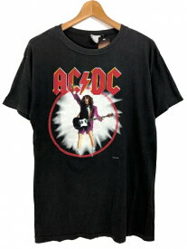 88年 AC/DC "Blow Up Your Video" S/S Tee 黒 L相当 80s エーシーディーシー ブロウアップユアビデオ 半袖 Tシャツ ブラック バンドT ロックT アンガス ACDC 【中古】