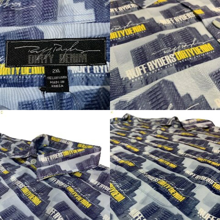 楽天市場】00s RUFF RYDERS Polyester S/S Shirt 青 2XL ラフ 