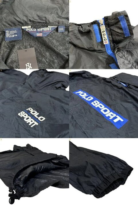 楽天市場】90s POLO SPORT Half-Zip Nylon Pullover Jacket 黒 XXL 