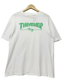 USA製 80s THRASHER MAG Logo Print S/S Tee 白 L スラッシャー 半袖 Tシャツ MAGロゴ マグロゴ OLD SKATE オールドスケート HANES 【中古】