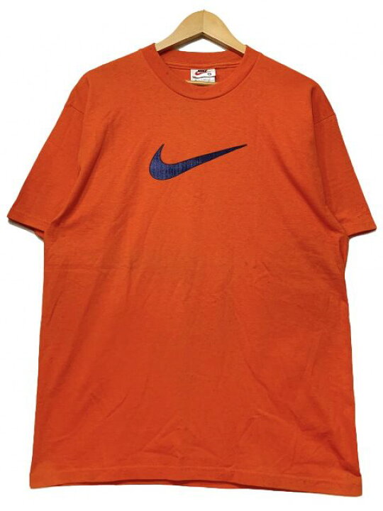 楽天市場】90s NIKE Swoosh Logo Print S/S Tee オレンジ M 銀タグ 