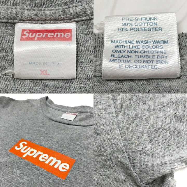 楽天市場】00s SUPREME Box Logo S/S Tee (GREY/ORANGE) XL 