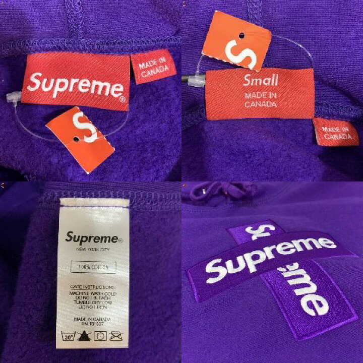 楽天市場】20AW SUPREME Cross Box Logo Hooded Sweatshirt 紫 S  