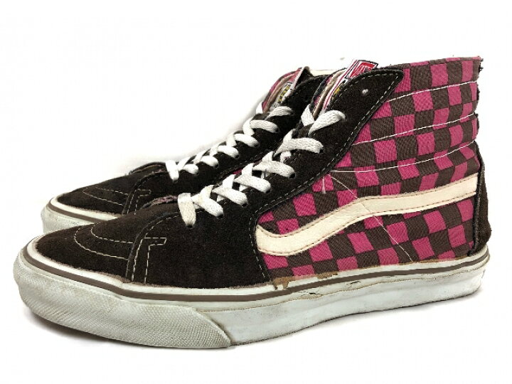楽天市場】USA製 90s VANS SK8-HI CHECKERBOARD 黒ピンク US9.5/27.5cm 