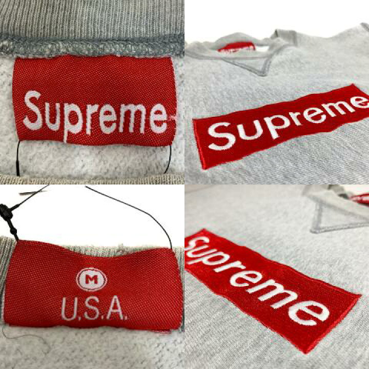 楽天市場】USA製 90s SUPREME Box Logo Crew-Neck Sweatshirt (GREY) M  