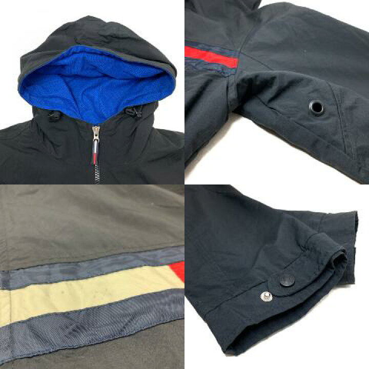 楽天市場】90s TOMMY JEANS Hooded Nylon Jacket 黒 L トミージーンズ 