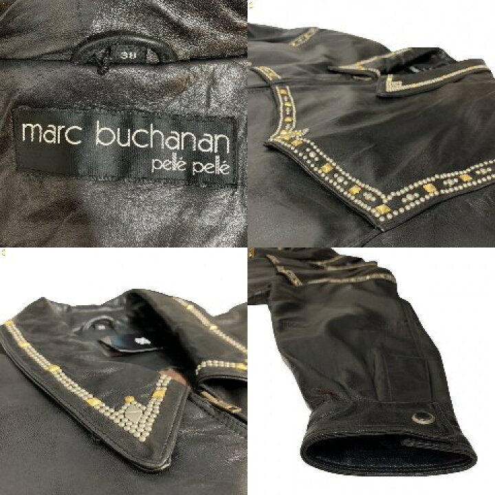 楽天市場】90s PELLE PELLE Studs Leather Coat 黒 38 ペレペレ 