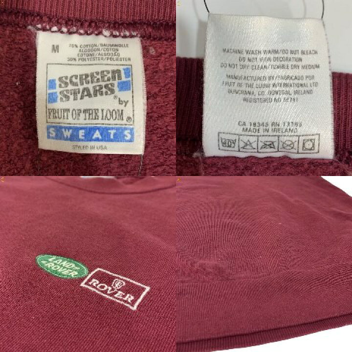 楽天市場】アイルランド製 90s LAND ROVER Logo Sweatshirt エンジ M 
