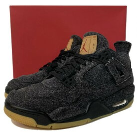 18年製 Levi's × NIKE AIR JORDAN 4 RETRO NRG BG (BLACK) US6.5Y/24.5 リーバイス ナイキ エアジョーダン4 黒 AQ9103-001 デニム 【中古】