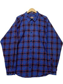 13年製 patagonia L/S Pima Cotton Shirt 青紫 XXL パタゴニア ピマコットンシャツ 長袖シャツ チェックシャツ 53837 F13 ブルー パープル 古着 【中古】
