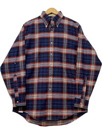 94年製 L.L.Bean Cotton BD L/S Check Shirt 青赤 15 1/2 90s エルエルビーン 長袖シャツ チェックシャツ アウトドア ブルー レッド 古着 【中古】