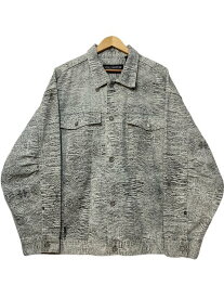 00s PELLE PELLE "Python Pattern" Denim Jacket 白 XL ペレペレ デニムジャケット パイソン柄 蛇柄 ヒップホップ 古着 【中古】