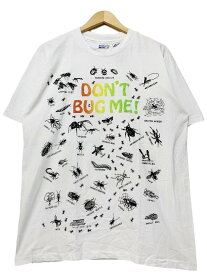 USA製 90年 Don't Bug Me! Print S/S Tee 白 L 80~90s 虫 昆虫 バグ 半袖 Tシャツ プリント Hanes ヘインズ ホワイト 古着 【中古】