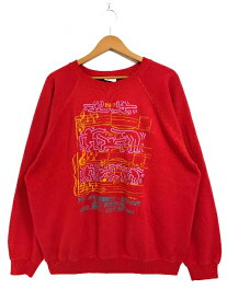 USA製 80s Keith Haring × Andy Warhol Print Sweatshirt 赤 XL キースヘリング アンディウォーホル プリント スウェットシャツ ジャズフェスティバル 【中古】