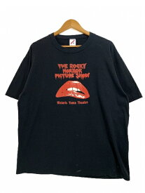 USA製 80〜90s THE ROCKY HORROR PICTURE SHOW S/S Tee 黒 XL ロッキーホラーショー 半袖 Tシャツ 映画 ムービーT 唇 プリント JERZEES 【中古】