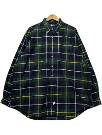 90s Polo Ralph Lauren "The Big Oxford" Check BD L/S Shirt 紺緑 XL ポロラルフローレン 長袖 シャツ ストライプ ビッグポロ 古着 【中古】