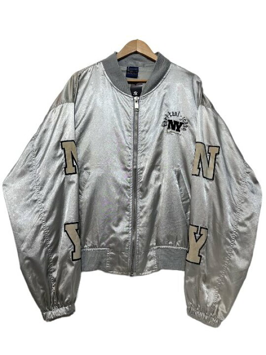 楽天市場】00s Karl Kani Jeans Satin Varsity Jacket 銀 XL カール  