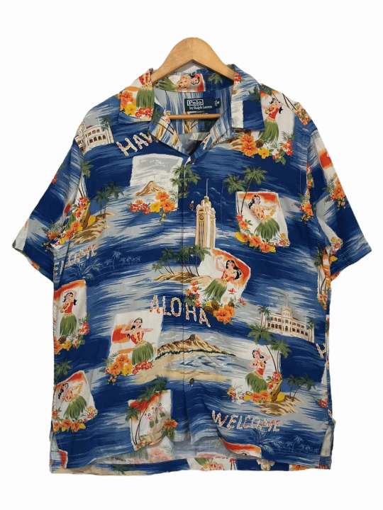 楽天市場】Polo Ralph Lauren ”Vintage Camp” S/S Aloha Shirt 総柄 M