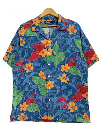 Polo Ralph Lauren "CALDWELL" Rayon Aloha Shirt 青 L ポロラルフローレン アロハシャツ 開襟シャツ レーヨン ビスコース 総柄 花柄 ブルー 【中古】