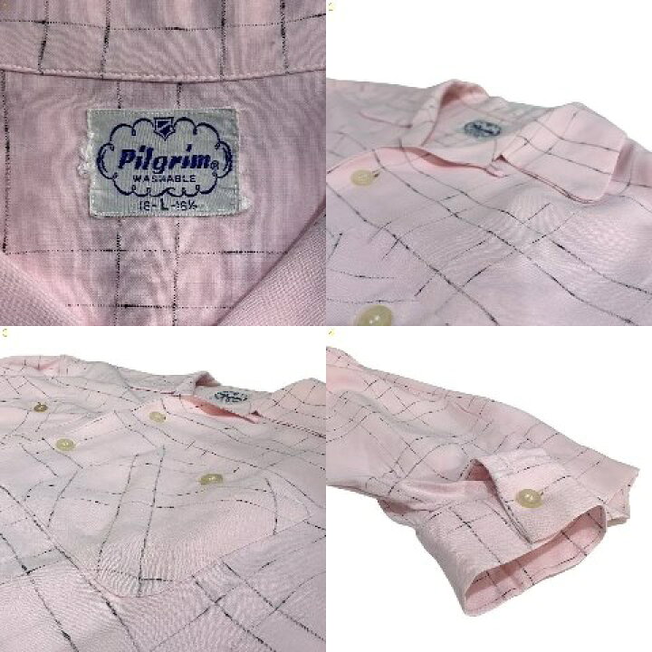 楽天市場】50s PILGRIM Rayon Open Collar L/S Shirt ピンク L  