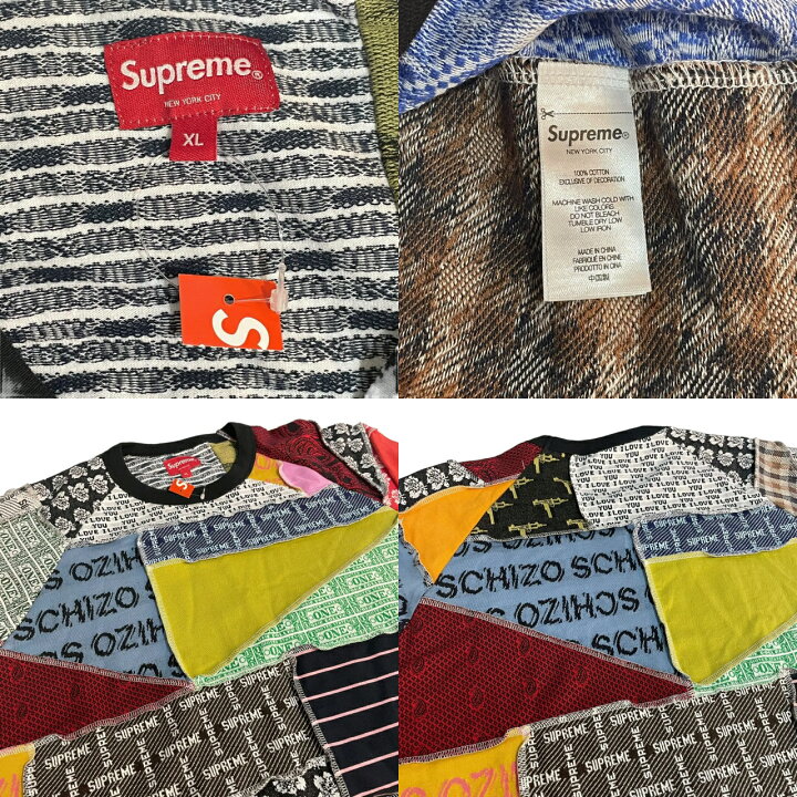 楽天市場】新品 23SS SUPREME Patchwork Jacquard L/S Top マルチ XL 