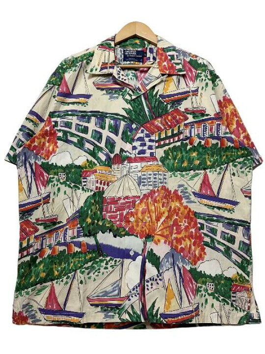80s Polo by Ralph Lauren アロハシャツ 開襟 レッド L 