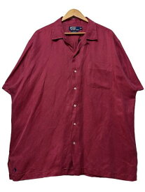 Polo Ralph Lauren "CALDWELL" Silk Linen Open Collar S/S Shirt 赤 XL ポロラルフローレン 半袖 開襟シャツ オープンカラー ビッグポロ【中古】