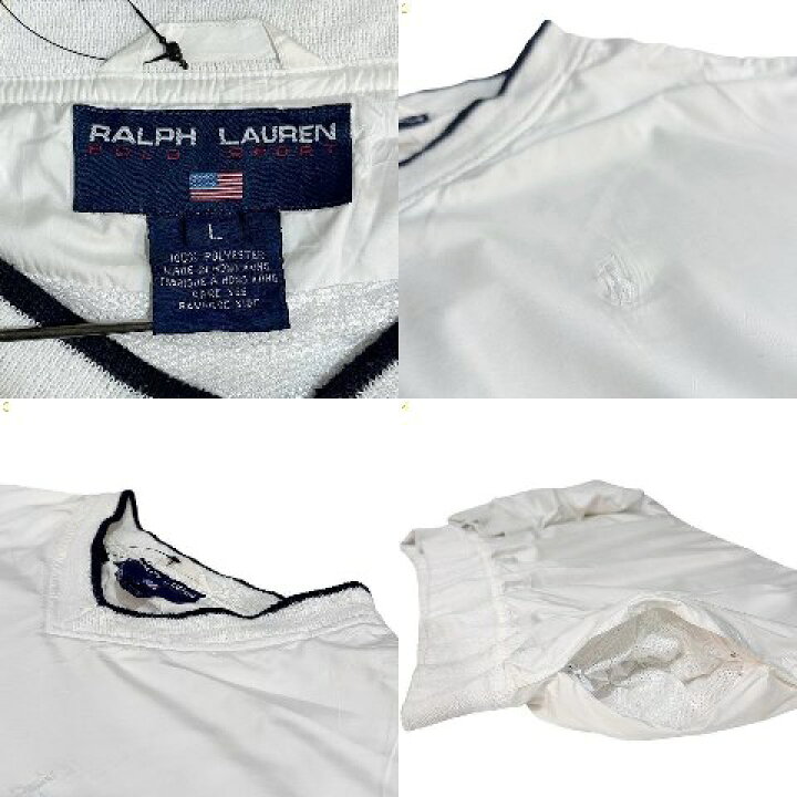 楽天市場】90s POLO SPORT Nylon Pullover Jacket 白 L ポロスポーツ  