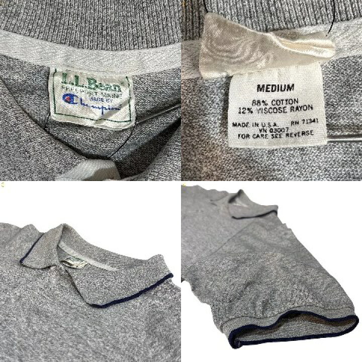 楽天市場】USA製 80s L.L.Bean by Champion Plain S/S Polo Shirt 灰 M 