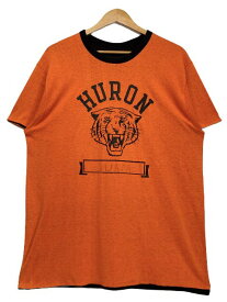 USA製 80s Champion "HURON TIGERS" Reversible S/S Tee オレンジ黒 XL トリコタグ チャンピオン ヒューロン Tシャツ リバーシブル カレッジ 古着 【中古】