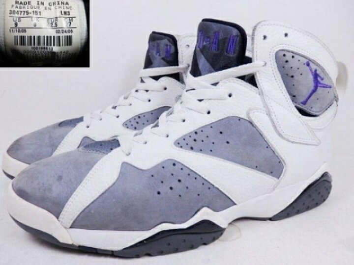 楽天市場】【値下げ】06年製 NIKE AIR JORDAN 7 RETRO 白灰紫 US9/27cm 