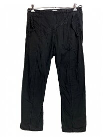 イタリア製 00s STONE ISLAND Cotton Pants 黒 44 ストーンアイランド パンツ コットン イージーパンツ 斜めジップ ブラック ART 97153604/1399 【中古】