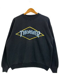 USA製 90s THRASHER Diamond Logo Sweatshirt 黒 L スラッシャー スウェット ダイアモンドロゴ プリント OLD SKATE オールドスケート ブラック 【中古】