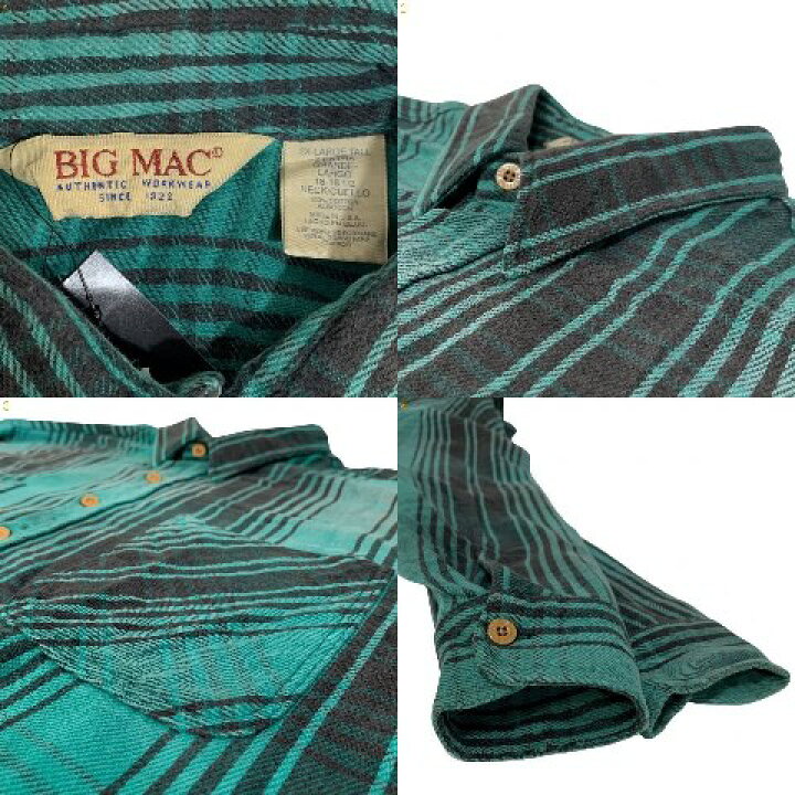 楽天市場】USA製 80s〜90s BIG MAC Check Flannel L/S Shirt 緑黒 2XL 