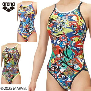 arena マーベル タフスーツ AS5SWM50G レディース ジュニア ガールズ スパイダーマン オープンバック 練習用 水着 トレーニング MARVEL