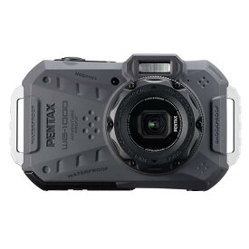 【中古】【美品】RICOH リコー コンパクトデジタルカメラ PENTAX ペンタックス WG-1000 グレー