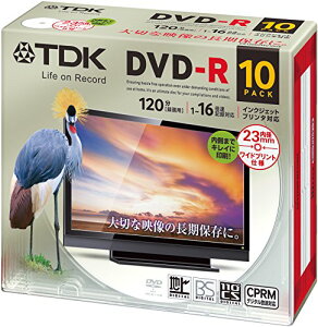 TDK ^pDVD-R fW^^Ή(CPRM) 1-16{ CNWFbgv^Ή(zCgECh) 10pbN 5mmX