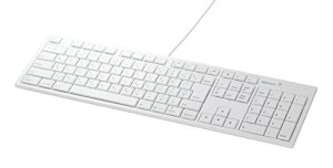 BUFFALO �t���L�[�{�[�h USB�ڑ� �p���^�O���t Mac���f�� �z���C�g BSKBM01WH