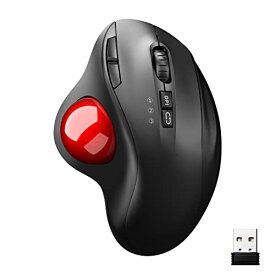 JUNNUP トラックボール マウス Bluetooth &2.4GHz USBレシーバー 2モード 【NEWモデル】 3台同時接続 マウス ト