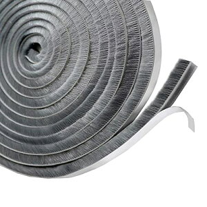 隙間テープ 10m×9mm×9mm グレー モヘア すき間シール すきまモヘアテープ 網戸用 き間テープ 玄関ドア 戸当たり 窓 サッシ用 隙間