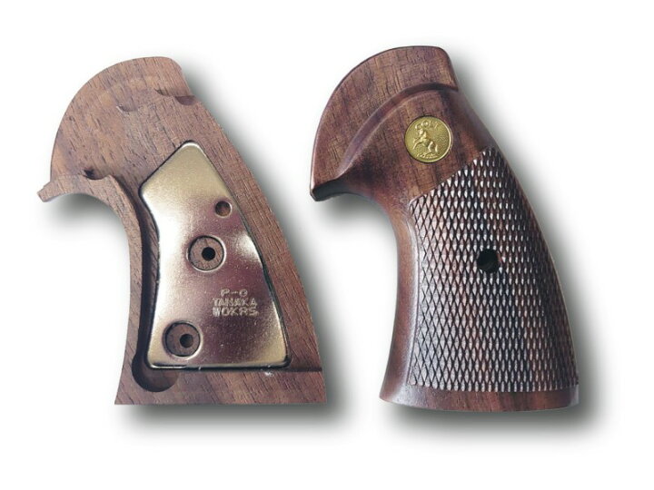 楽天市場】タナカ コルトパイソン用 木製グリップ +Weight オーバー 