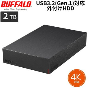 BUFFALO �O�t��HDD 2TB USB3.2 Gen1 TV�^��Ή� �݂܂��荇�} for AV ���� �É��t�@�����X ���u���݌v HD-LE2U3-BB �u���b�N