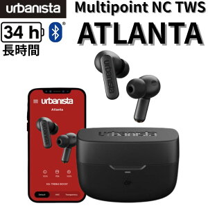 �y�|�C���g�ő�28�{�z urbanista ATLANTA �A�[�o�j�X�^ �A�g�����^ ���S���C�����X�C���z�� Bluetooth5.2 ANC �O����荞�� �}���`�|�C���g IPX4 �h�H �ő�34���ԍĐ� ���C�����X�[�d�Ή� �u���b�N 1037002