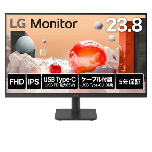 LG 23.8^ t j^[ IPS 掿 tHD ( 1920 × 1080)  100Hz HDMI USB-typeC Ή u[Cg Jbg `g @\ t Vi 24MS570B-B @l 5Nۏ y/Ԏwsz