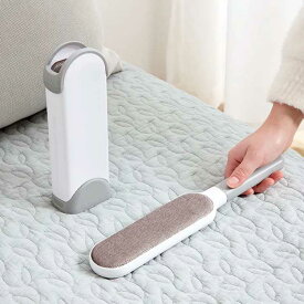 洋服ブラシ ホコリ取り 毛取りクリーナー 無限ブラシ ゴミ取りケース付き 両面使える ペットブラシ 犬の毛 猫の毛 カーペット ソファ 車のシート 掃除道具 ほこり取りブラシ 毛玉取り 多機能 ハンディクリーナー