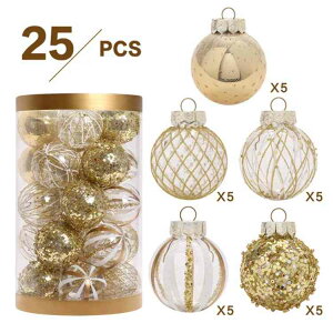 �z���C�g ���� �Z�b�g�N���X�}�X �I�[�i�����g �k�� ������� 6cm/25pcs �N���X�}�X�c���[ ���� �N���A PET �S�[���h �C���X�^�f�� INS SNS
