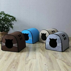 ペットハウス 猫ハウス 猫 ベッド ペットベッド キャットハウス おしゃれ ねこハウス ドーム型 小型犬 猫用 犬用 ペット用 かわいい 室内 犬 イヌ ネコ クッション オールシーズン 犬・猫兼用デニムデザイン ペットベッド（ドーム型）
